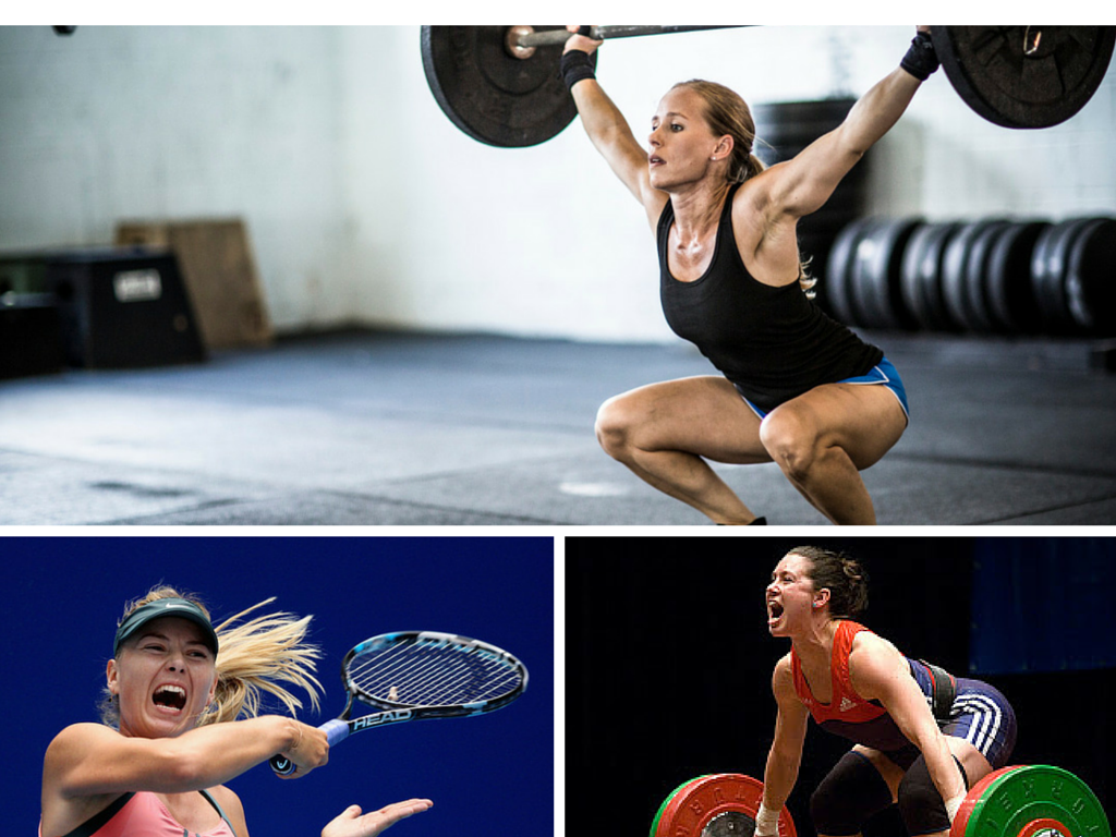 Women weight lifting